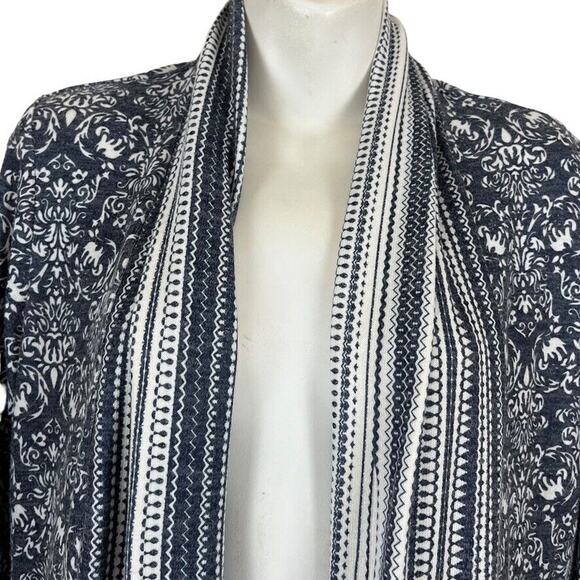 One September Anthropologie Womens Stretch Knit Navy Open Cardigan Sweater sz S - Picture 7 of 16